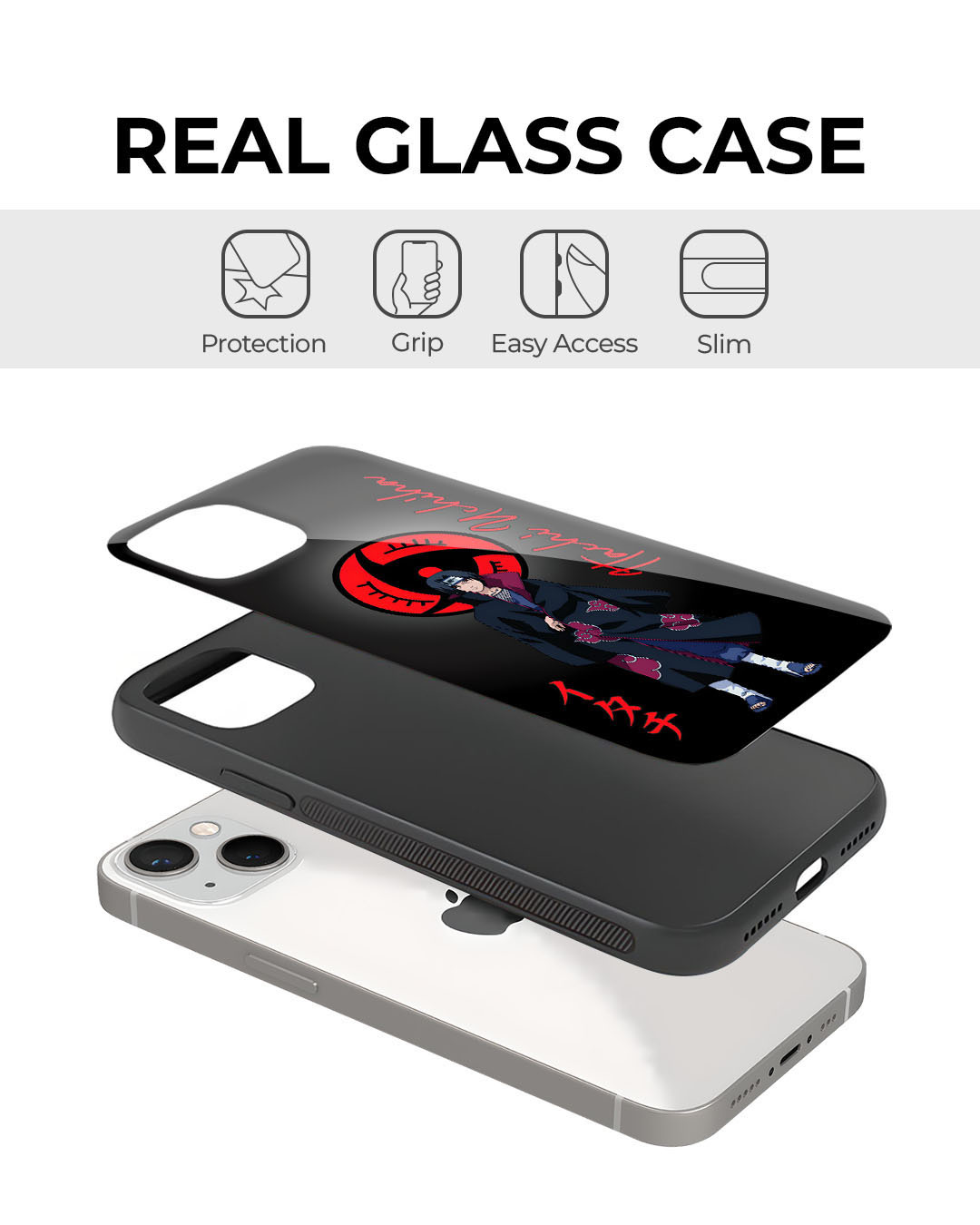 Shop Itachi Blood Premium Glass Cover for Apple iPhone 13 Pro-Back