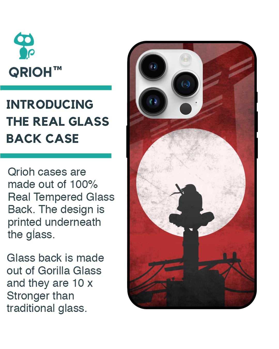Shop Itachi Uchiha Premium Glass Case for Apple iPhone 14 Pro (Shock Proof,Scratch Resistant)-Back