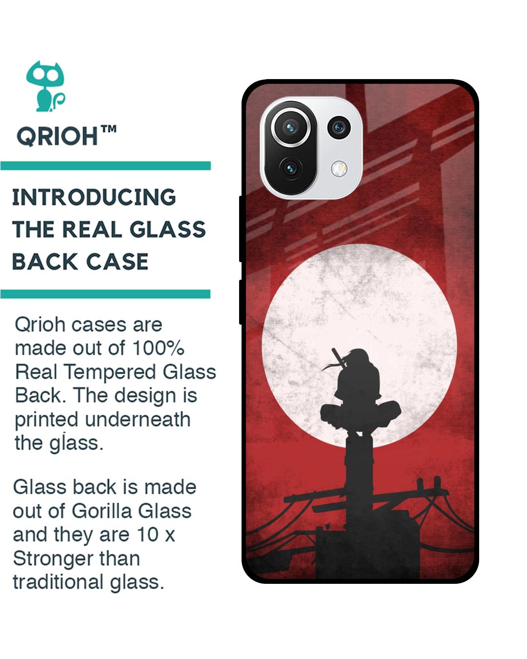 Shop Itachi Uchiha Premium Glass Case for Mi 11 Lite NE 5G (Shock Proof,Scratch Resistant)-Back