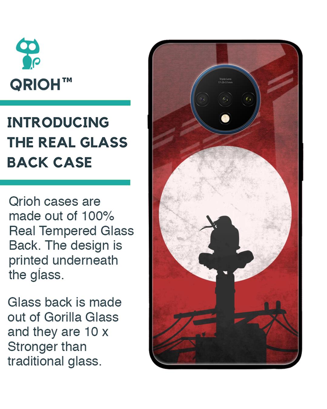 Shop Itachi Uchiha Premium Glass Case for OnePlus 7T (Shock Proof,Scratch Resistant)-Back