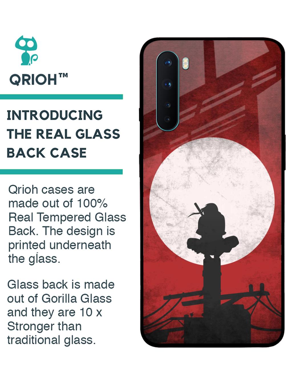 Shop Itachi Uchiha Premium Glass Case for OnePlus Nord (Shock Proof,Scratch Resistant)-Back