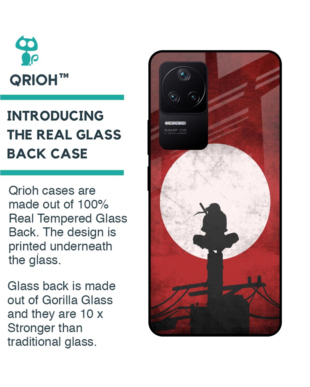 Shop Itachi Uchiha Premium Glass Case for Poco F4 5G(Shock Proof, Scratch Resistant)-Back