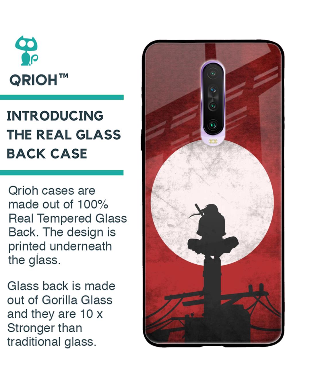 Shop Itachi Uchiha Premium Glass Case for Xiaomi Poco X2 (Shock Proof, Scratch Resistant)-Back
