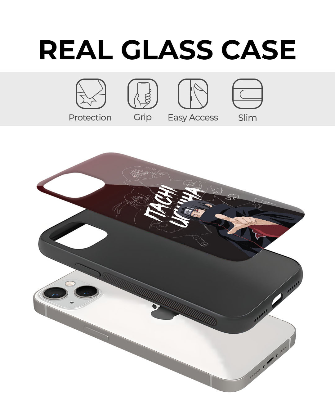 Shop Itachi Uchiha Premium Glass Cover for Apple Iphone 12 Pro-Back