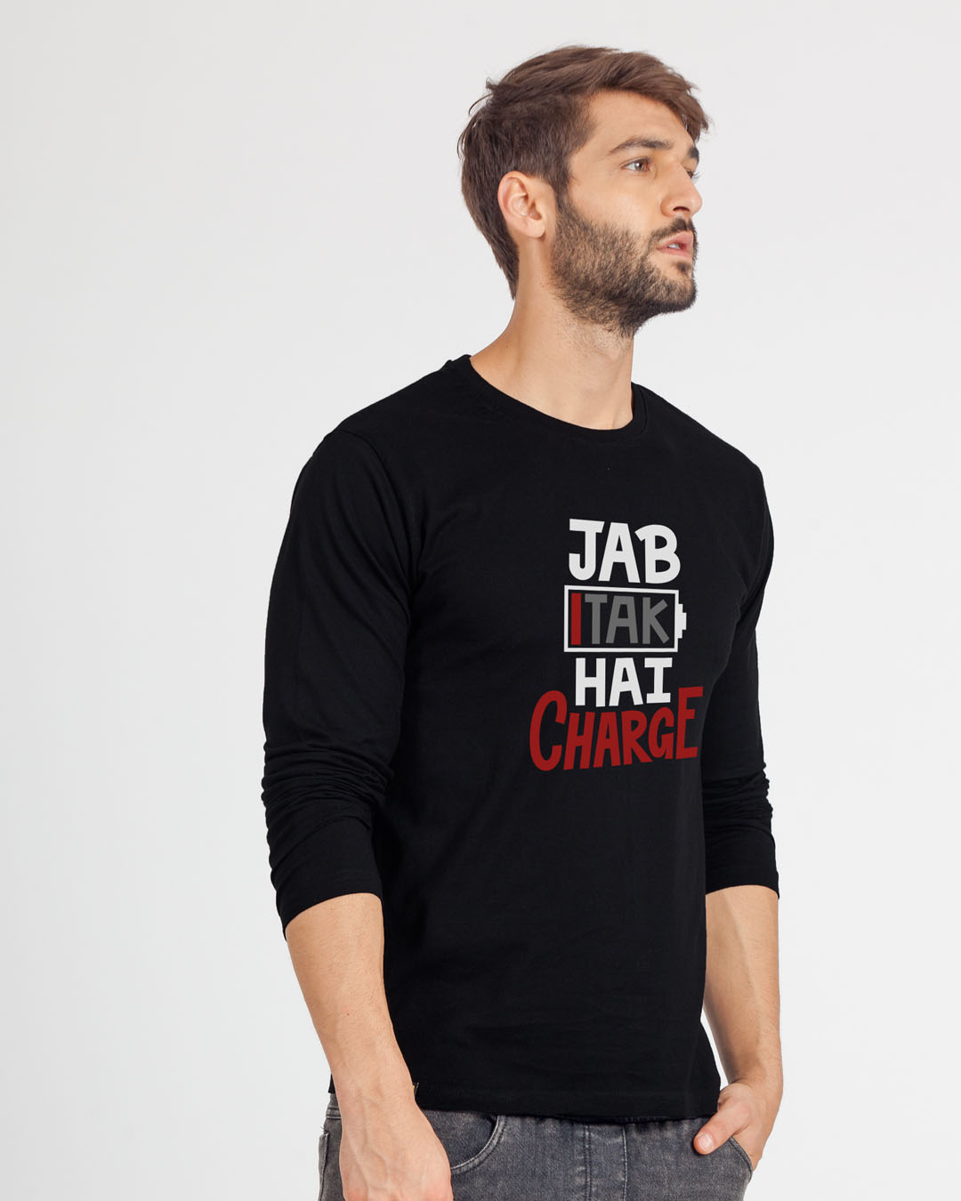 Shop Jab Tak Hai Charge Full Sleeve T-Shirt-Back