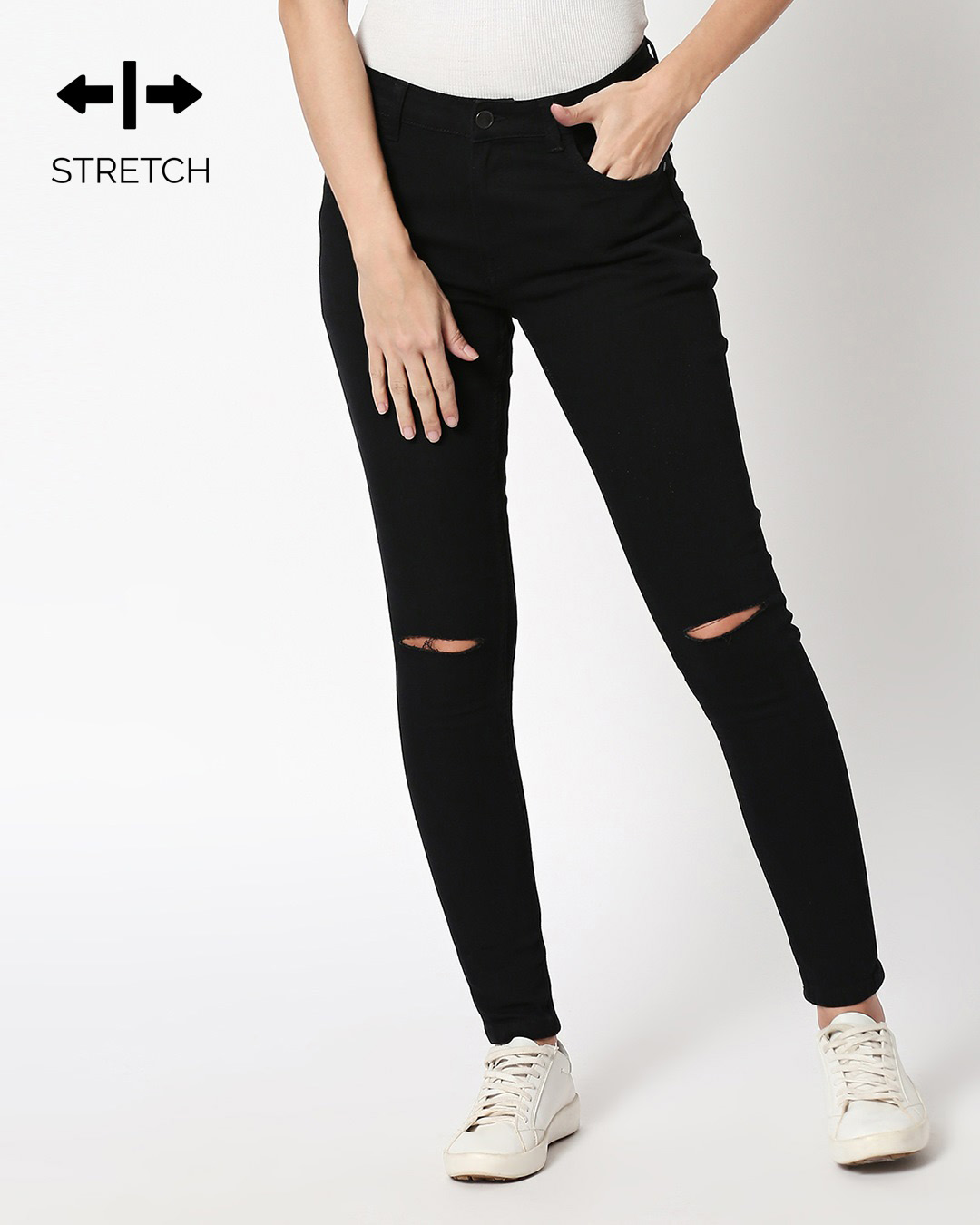 Buy Deal Jeans Women Blue Skinny Fit Mid Rise Highly Distressed Stretchable  Jeans - Jeans for Women 5420261 | Myntra