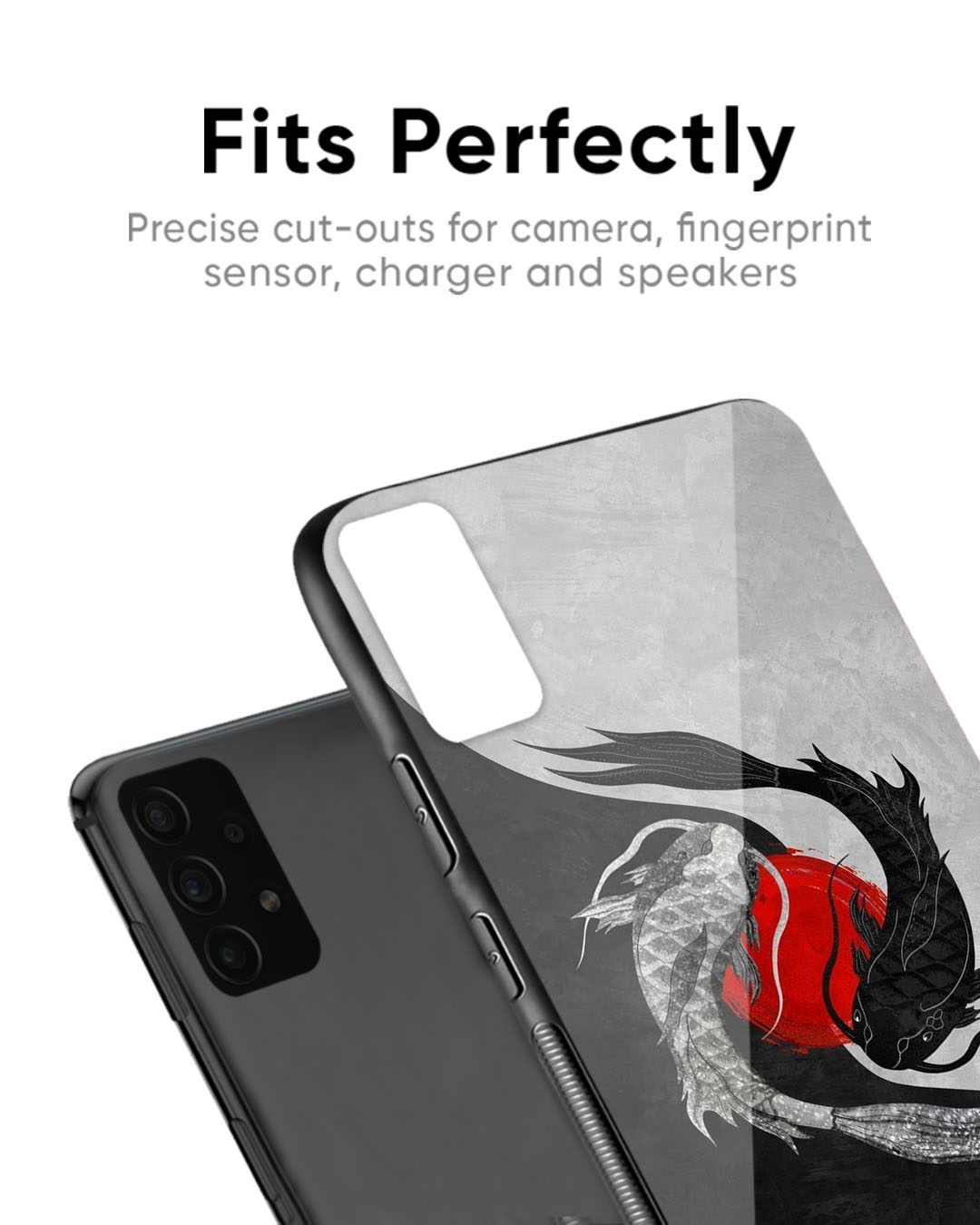 Shop Japanese Art Premium Glass Case for Oppo Reno8T 5G (Shock Proof, Scratch Resistant)-Back