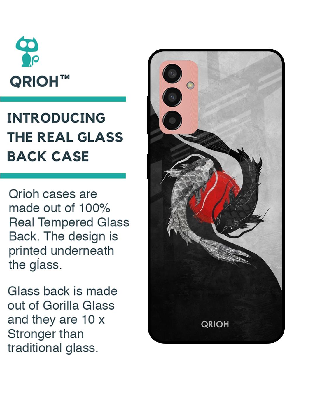 Shop Japanese Art Printed Premium Glass Cover for Samsung Galaxy M13 (Shock Proof, Scratch Resistant)-Back