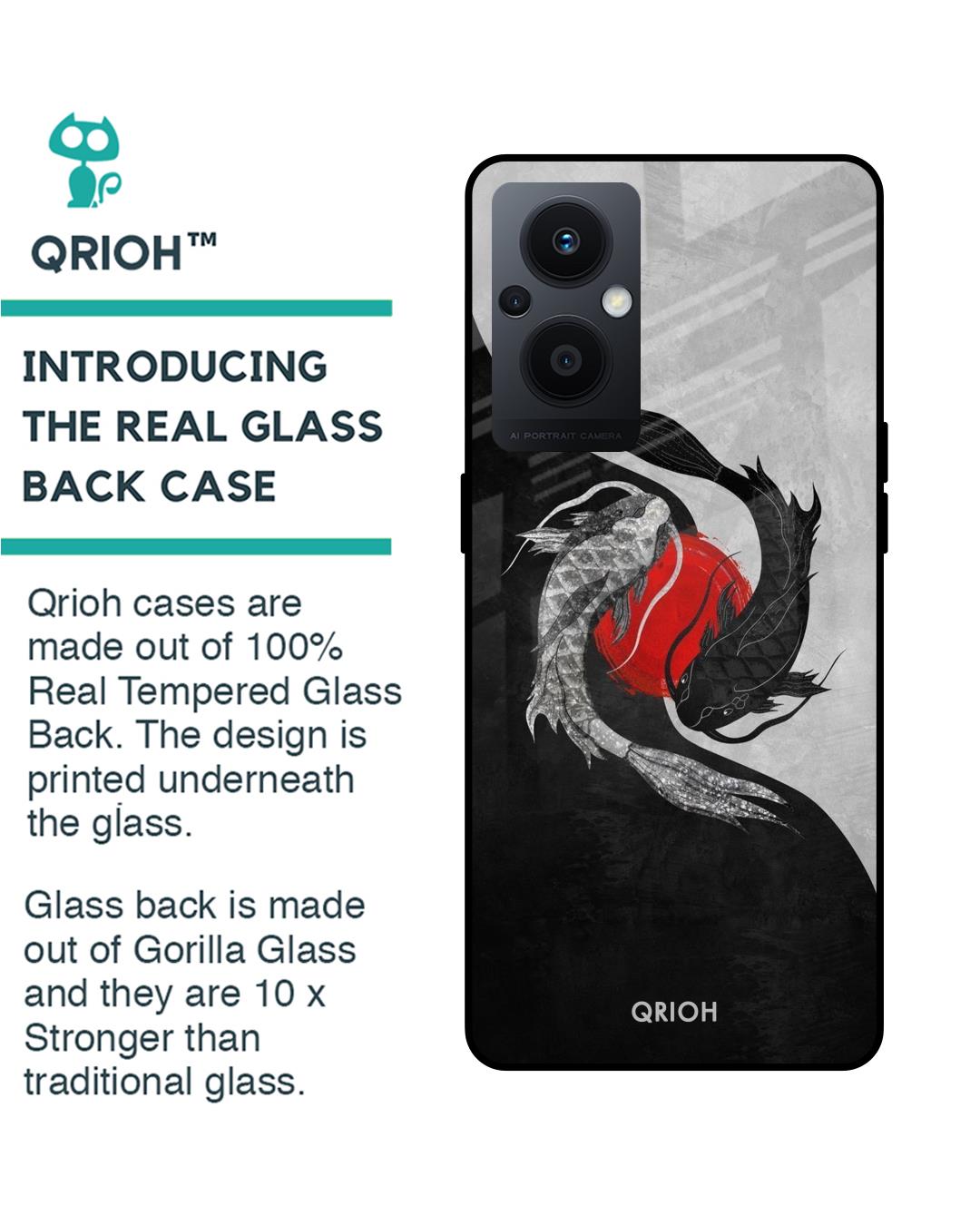 Shop Japanese Art Printed Premium Glass Case for Oppo F21s Pro 5G (Shock Proof,Scratch Resistant)-Back