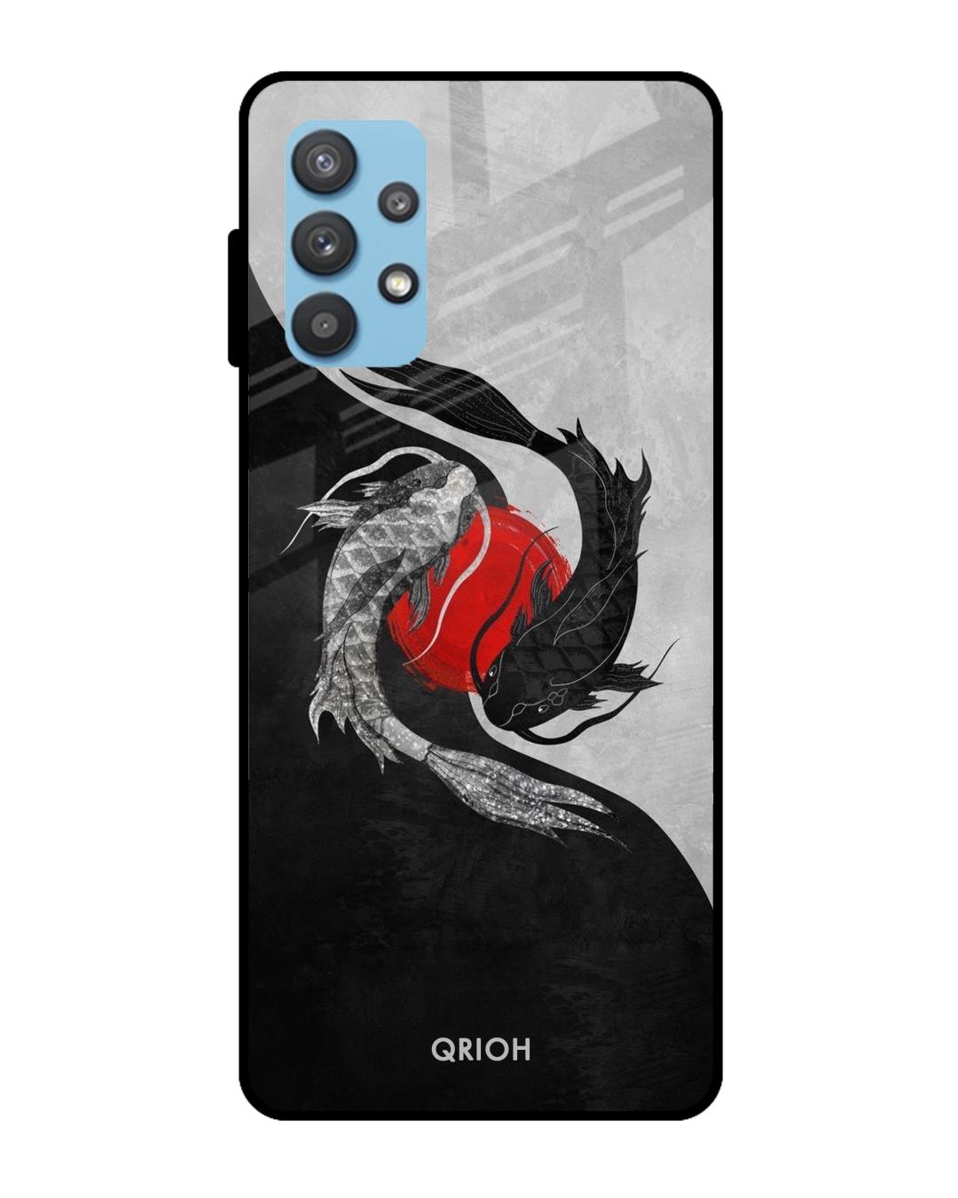 Shop Japanese Art Printed Premium Glass Cover For  A52(Impact Resistant, Matte Finish)-Back