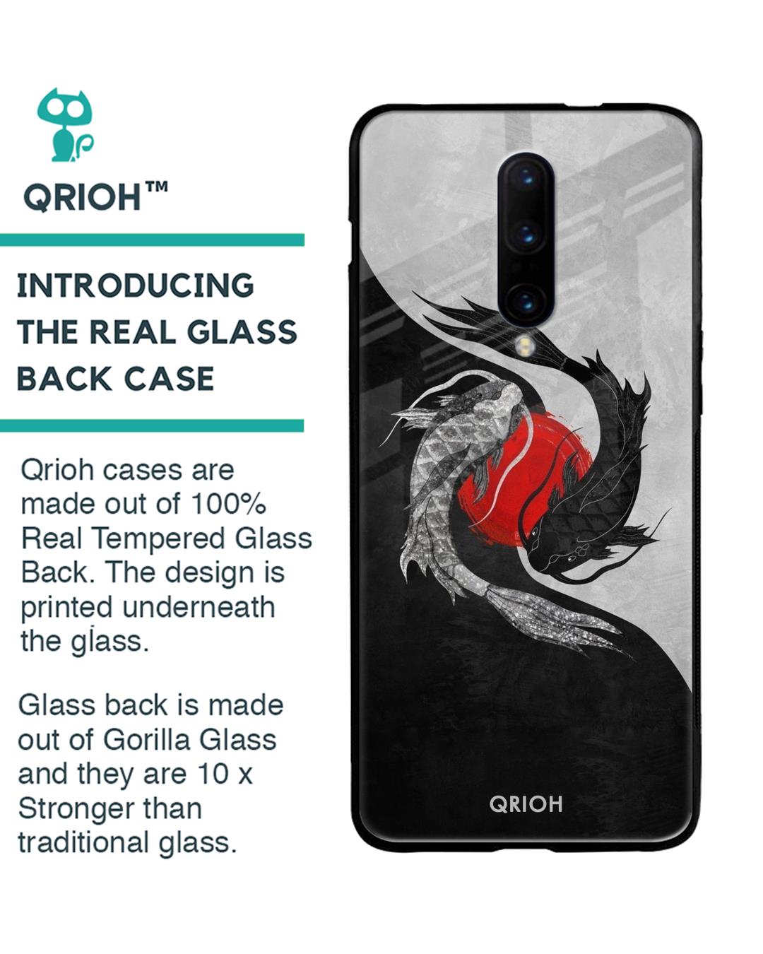 Shop Japanese Art Printed Premium Glass Cover For OnePlus 7 Pro (Impact Resistant, Matte Finish)-Back