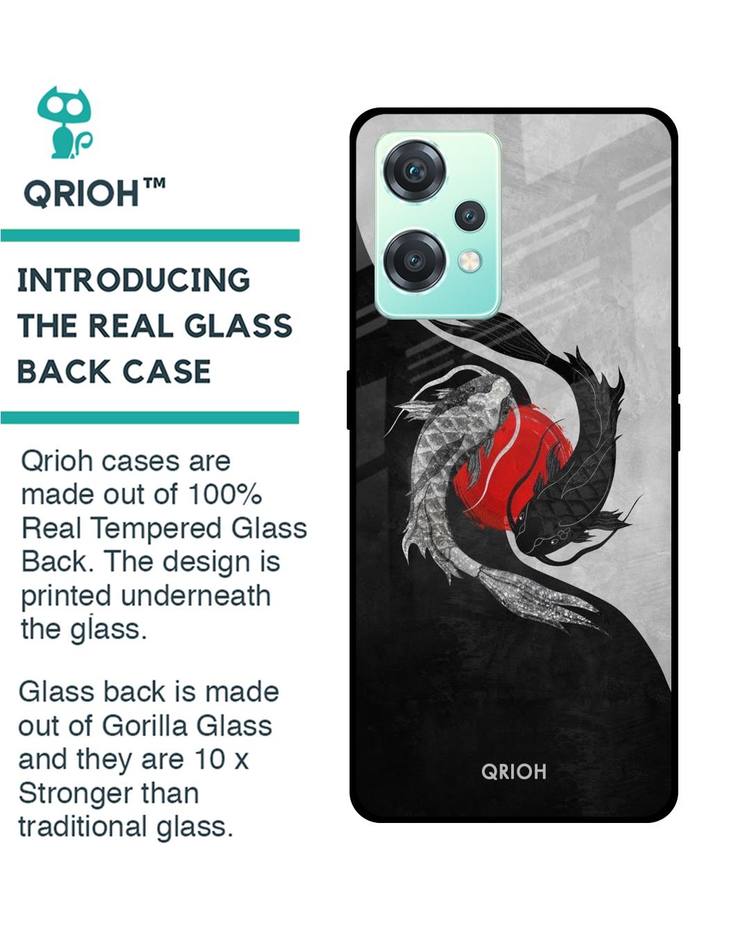 Shop Japanese Art Printed Premium Glass Cover For OnePlus Nord CE 2 Lite 5G (Matte Finish)-Back