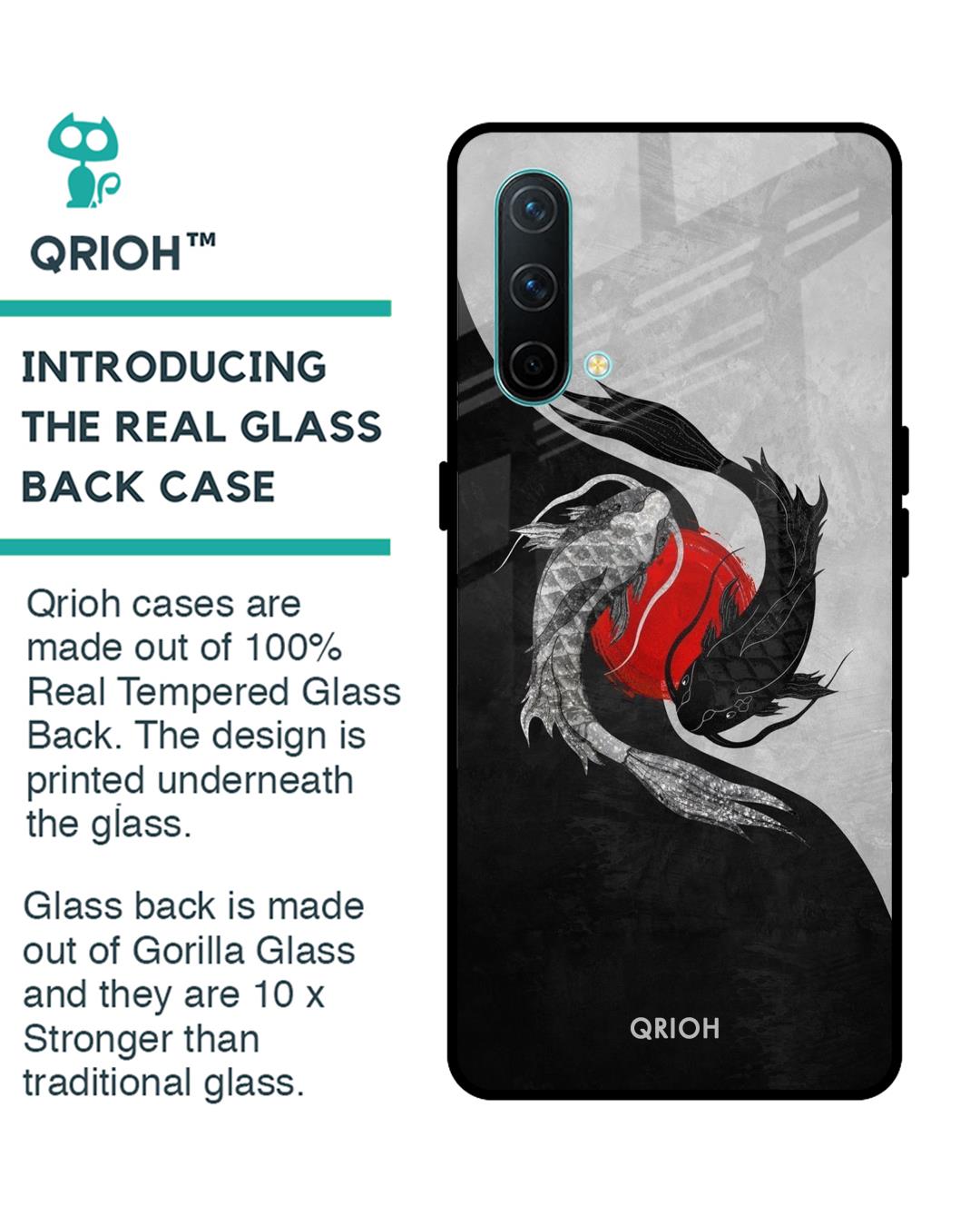 Shop Japanese Art Printed Premium Glass Cover For OnePlus Nord CE (Impact Resistant, Matte Finish)-Back