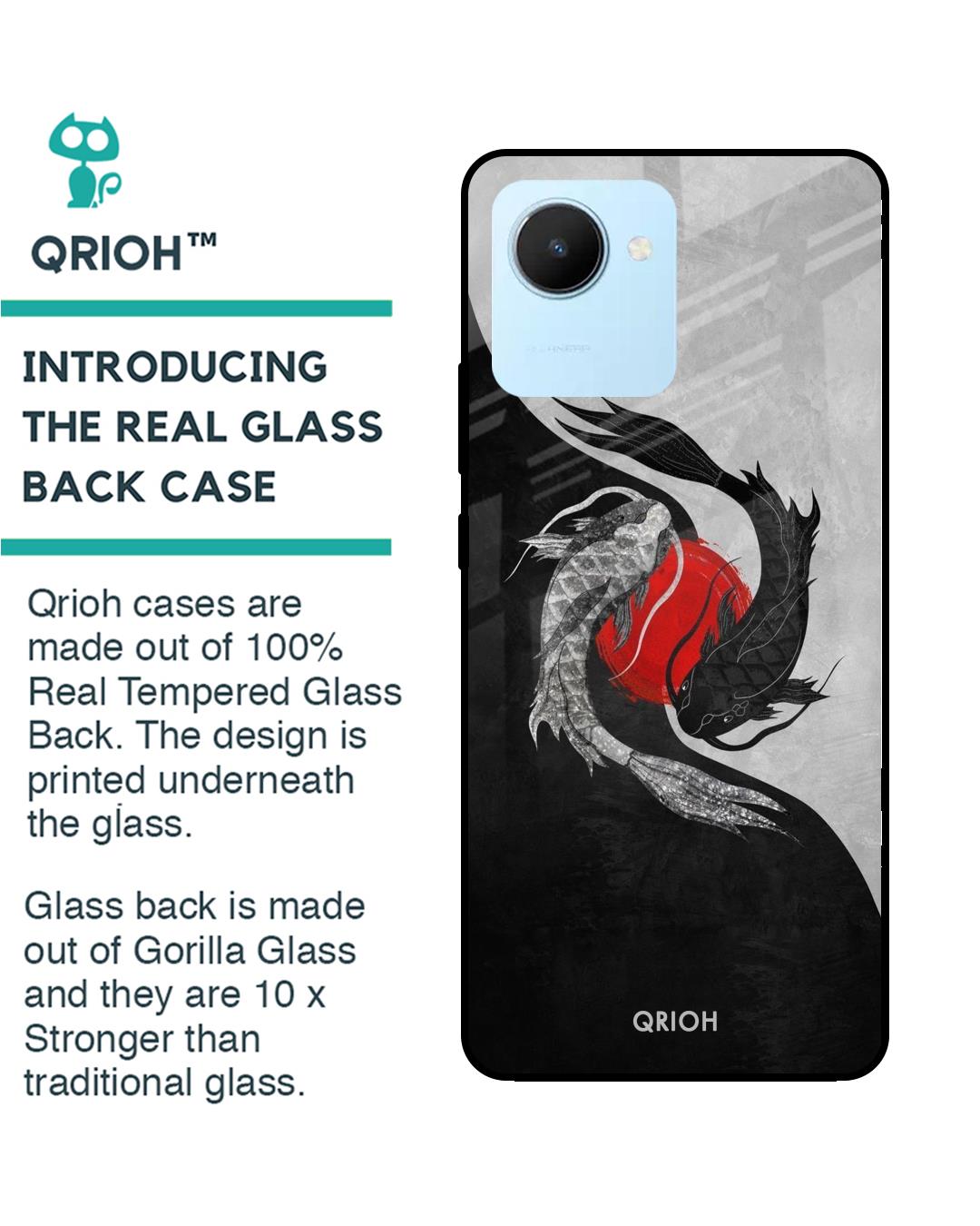 Shop Japanese Art Printed Premium Glass Cover for Realme C30 (Shock Proof, Scratch Resistant)-Back