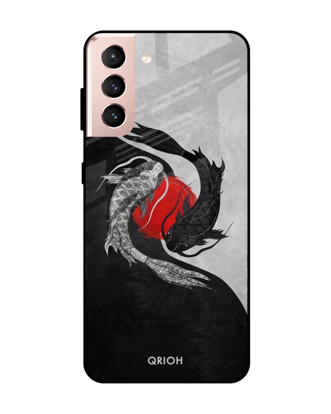 Shop Japanese Art Printed Premium Glass Cover For  S21 Plus(Impact Resistant, Matte Finish)-Back