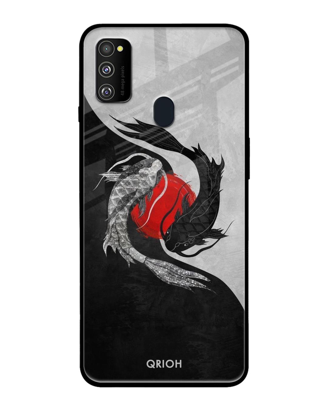 Shop Japanese Art Printed Premium Glass Cover For Samsung Galaxy M30s(Impact Resistant, Matte Finish)-Back