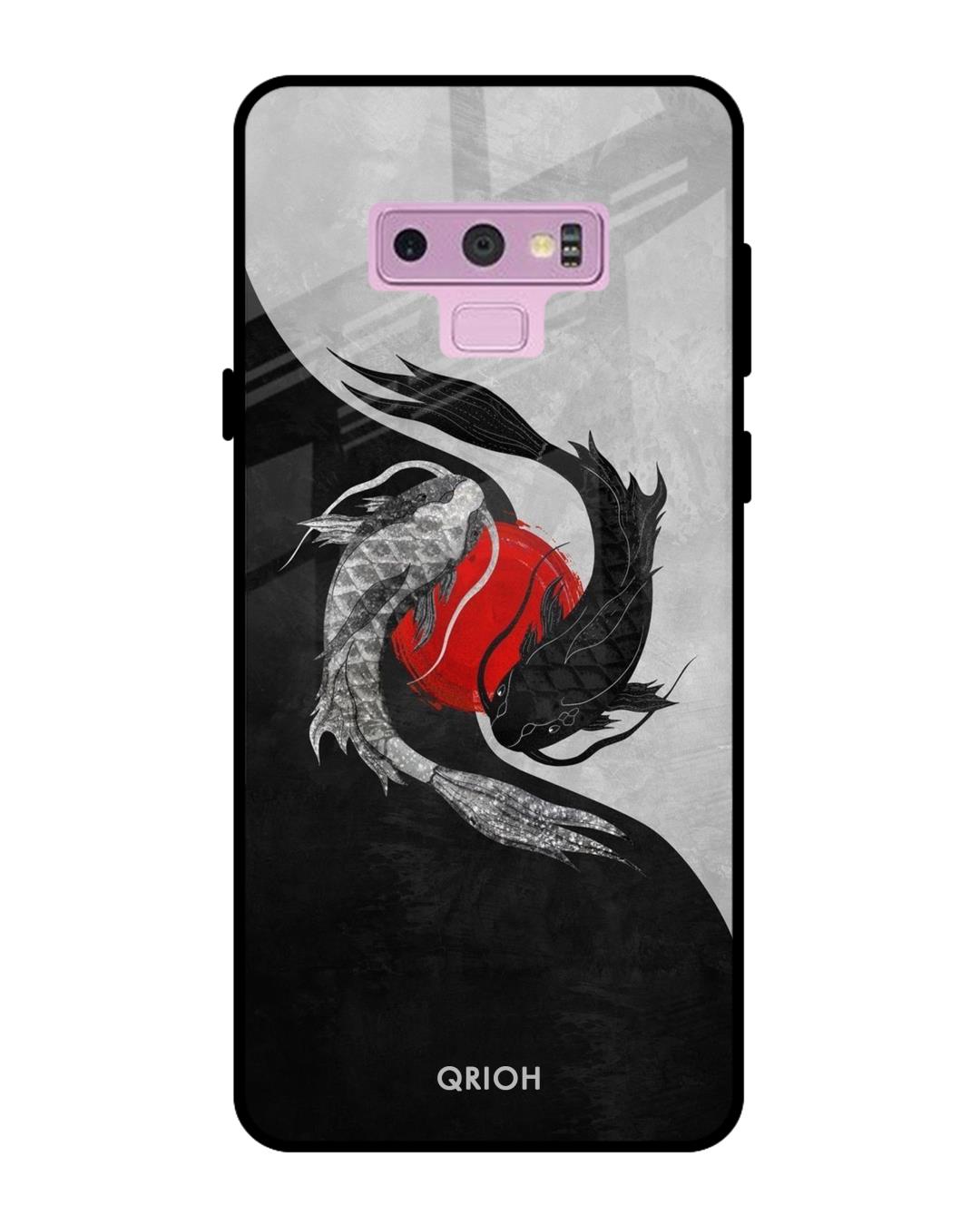 Shop Japanese Art Printed Premium Glass Cover For Samsung Galaxy Note 9(Impact Resistant, Matte Finish)-Back
