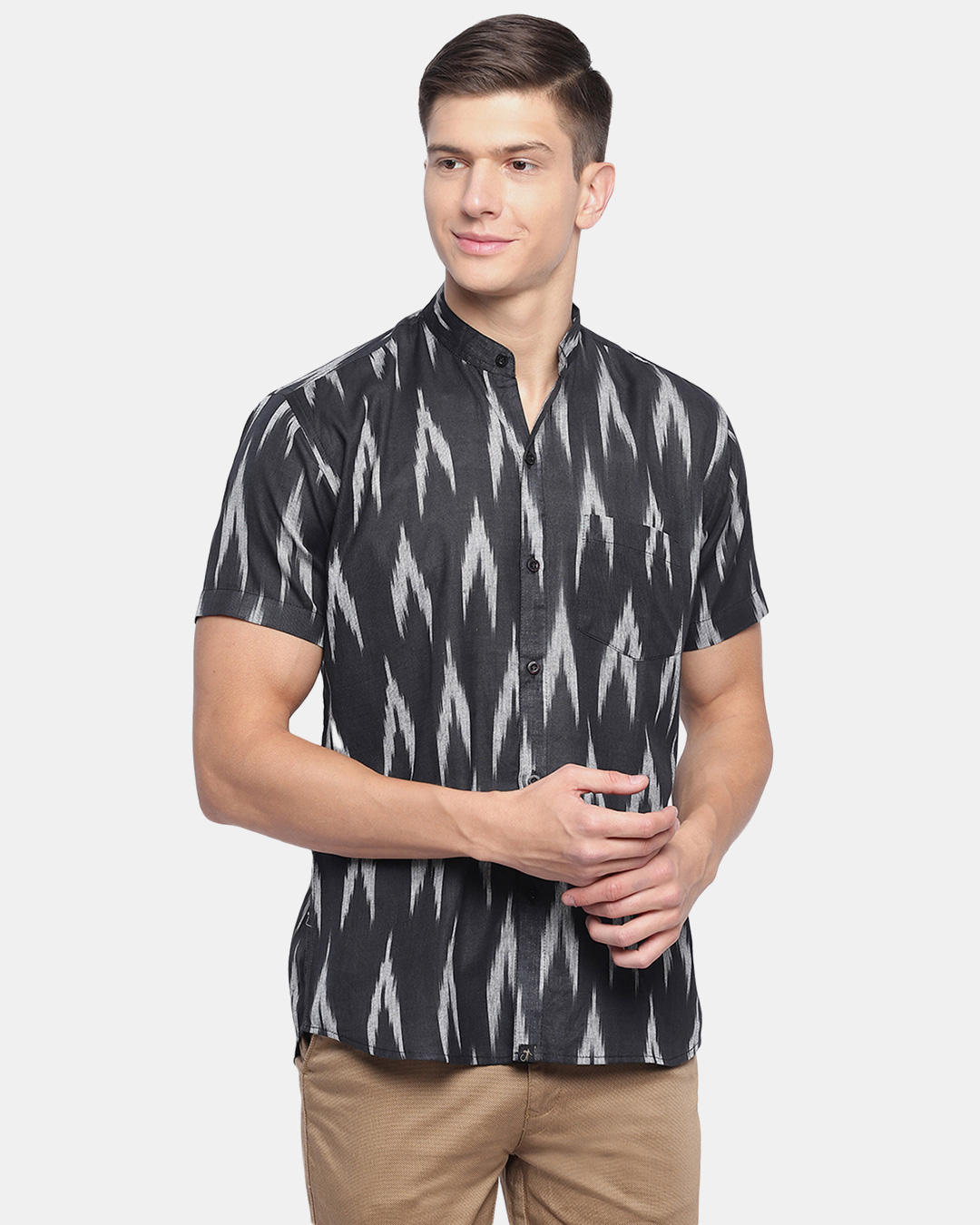 Buy Javinishka Black Handwoven Ikat Shirt For Men Black Online At Bewakoof