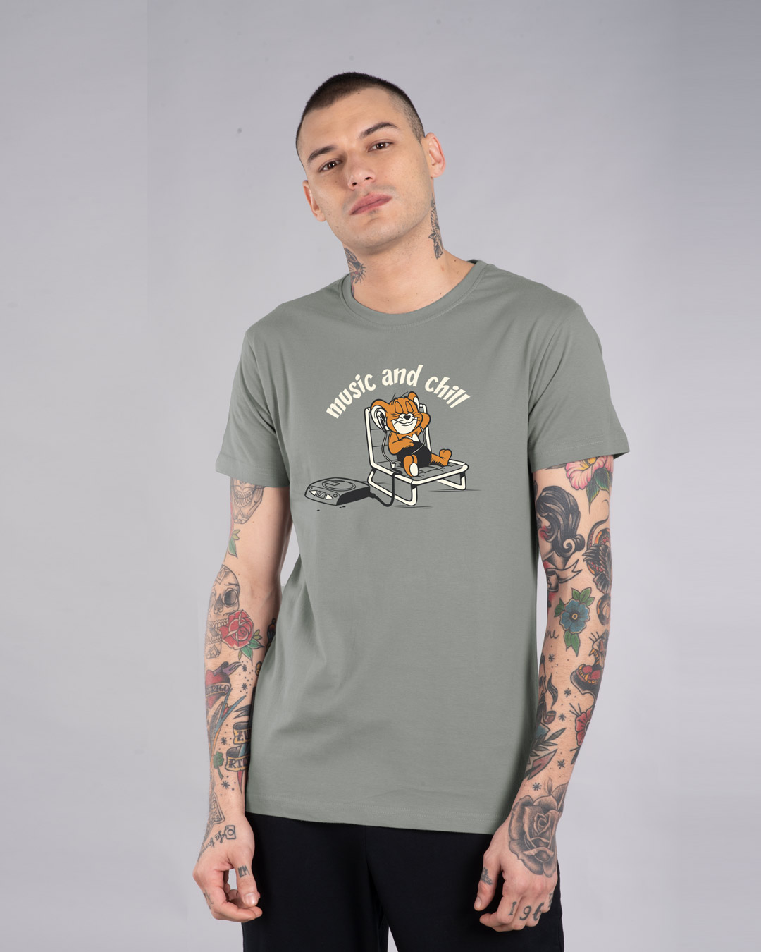 Shop Jerry Music And Chill Half Sleeve T-Shirt (TJL)-Back