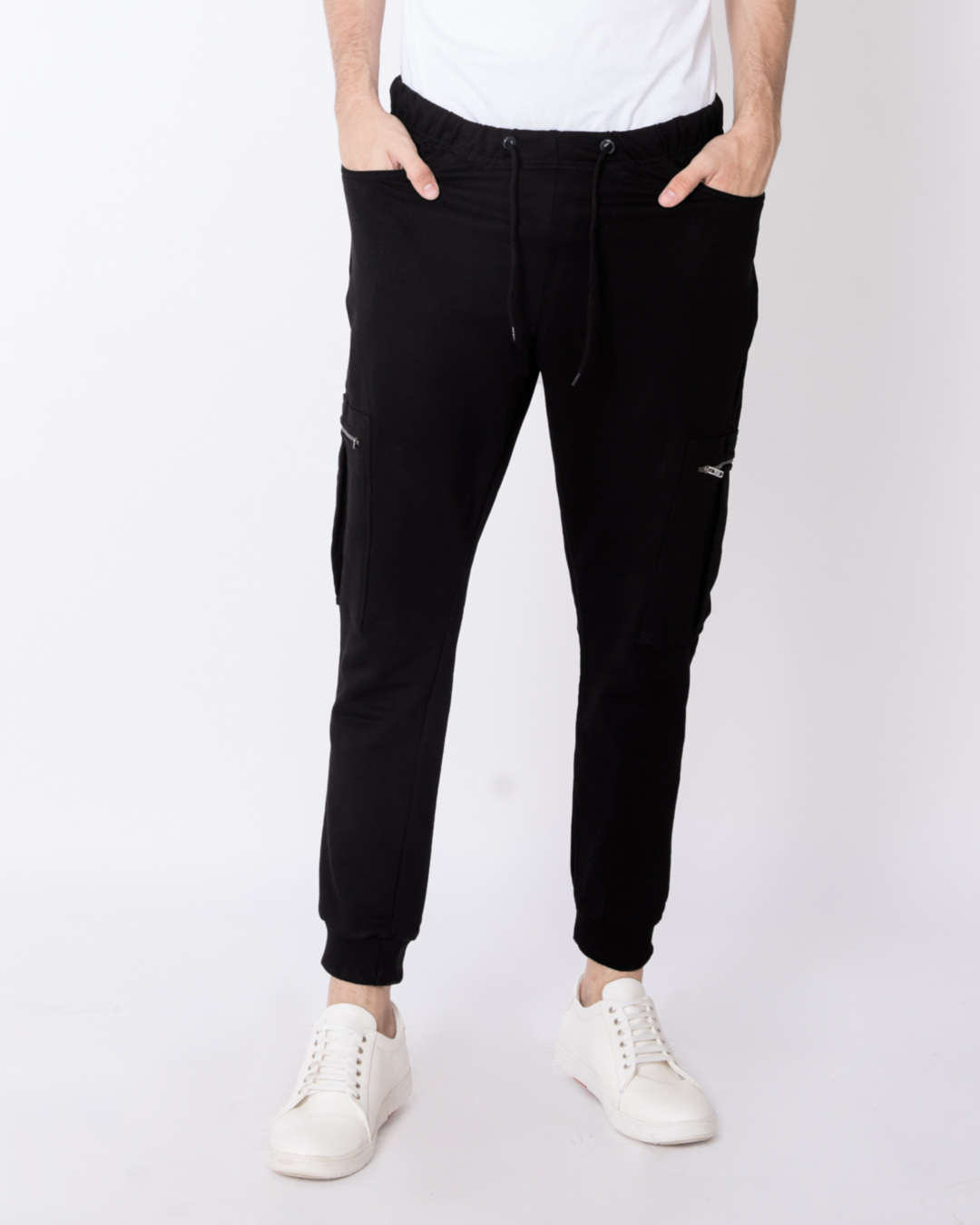 black cargo joggers for men