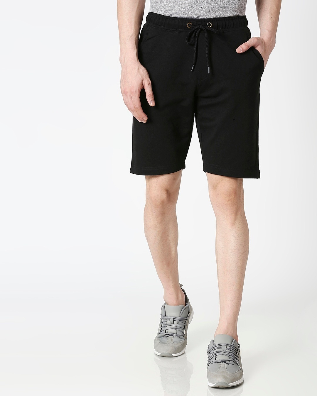 Shop Jet Black Casual Shorts-Back