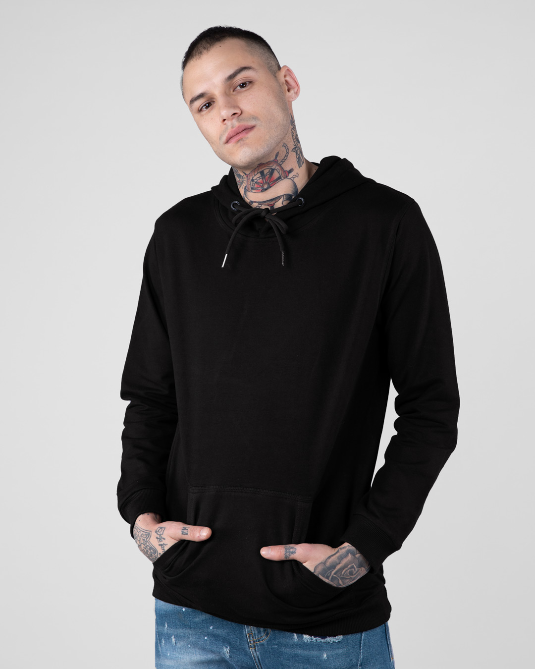 Buy Jet Black Fleece Hoodies Online at Bewakoof