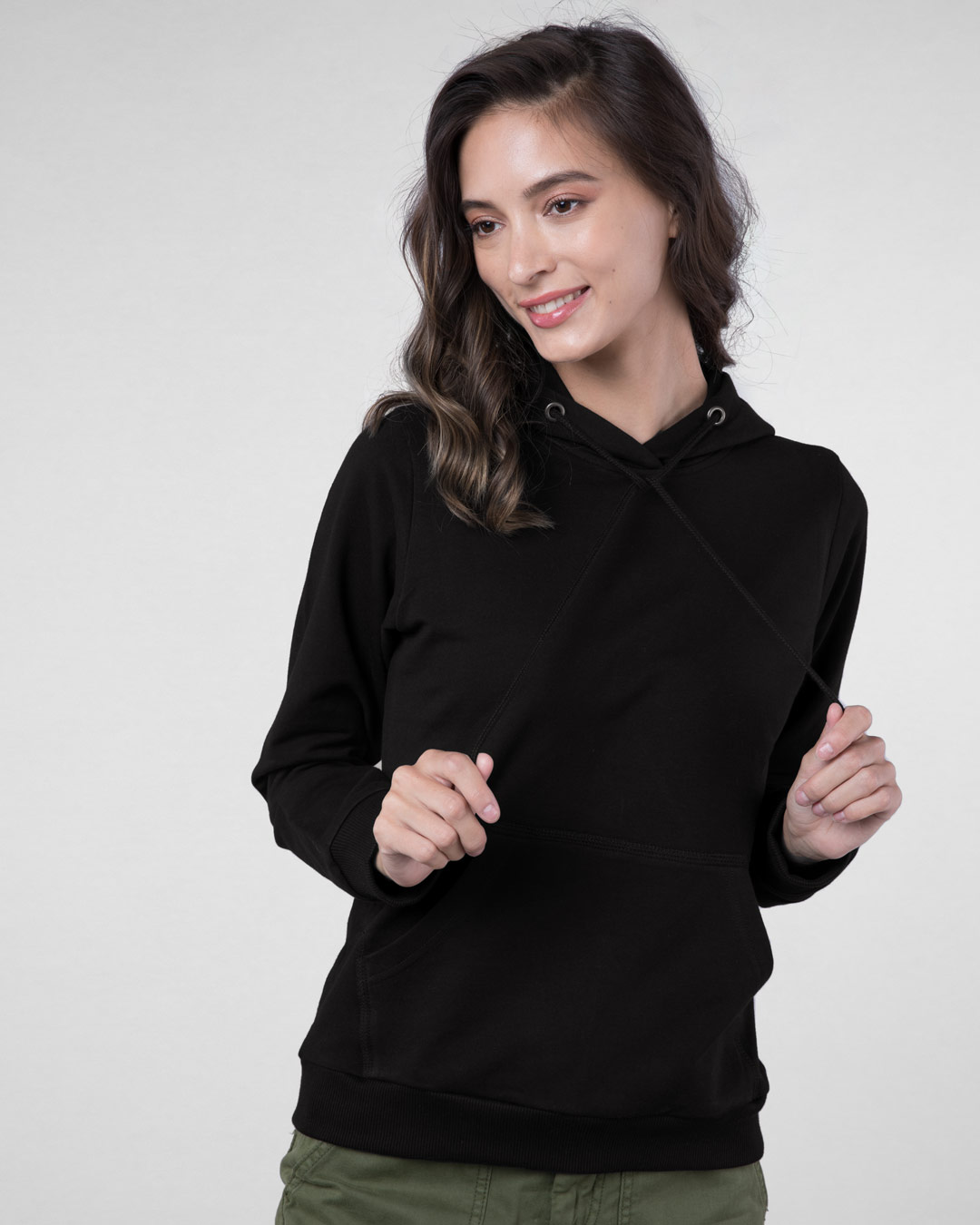Buy Black Plain Full Sleeve Hoodies For Women  Online India 