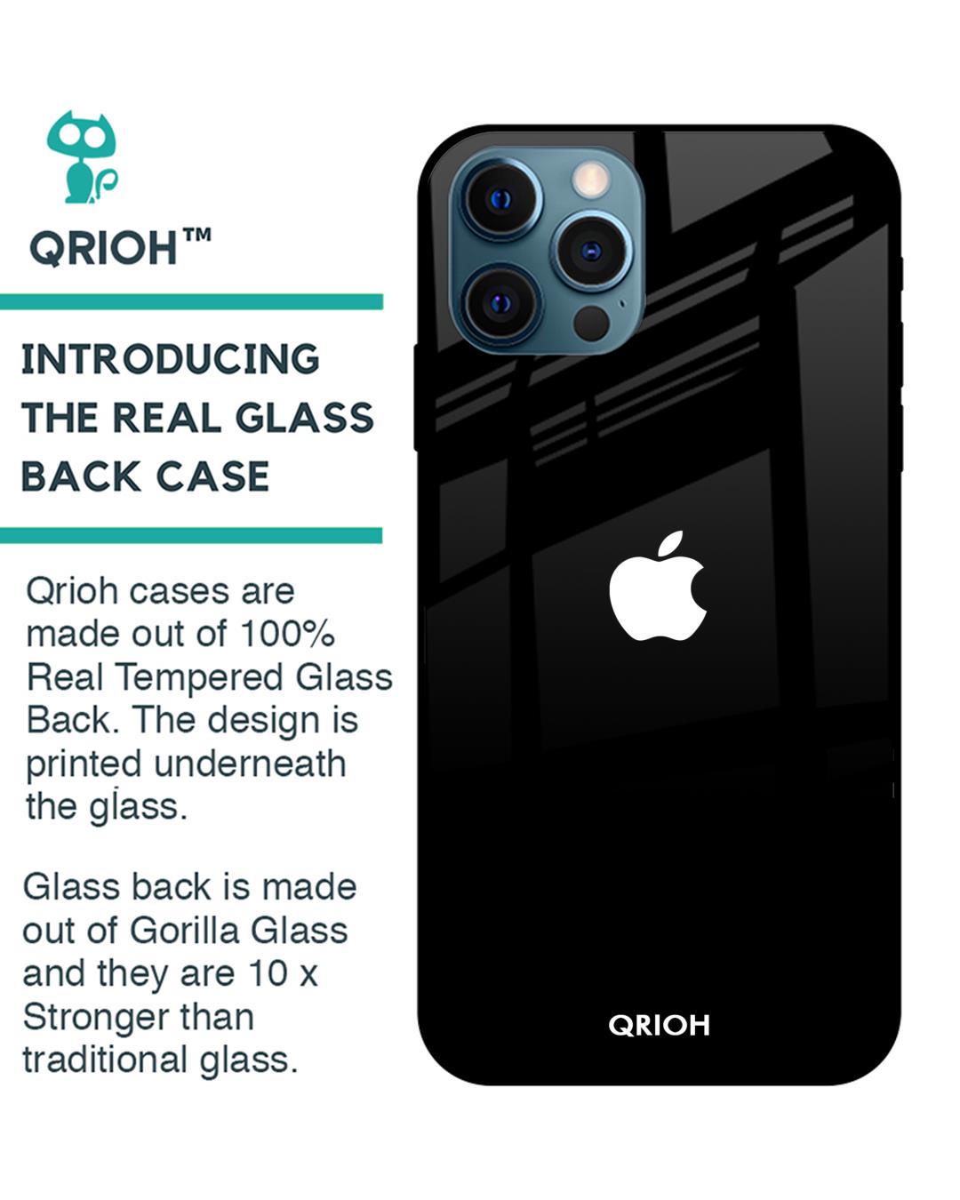 Shop Iphone 12 Pro Max Jet Black Glass Case-Back
