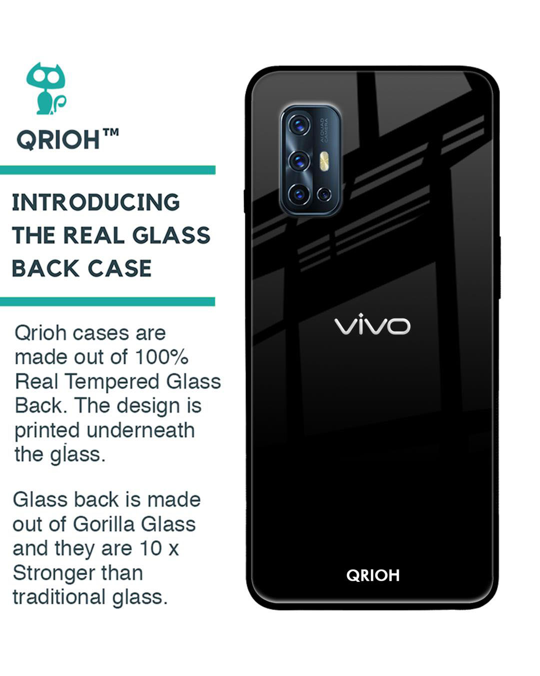Shop Premium Glass Cover for Vivo V19 (Shock Proof, Lightweight)-Back
