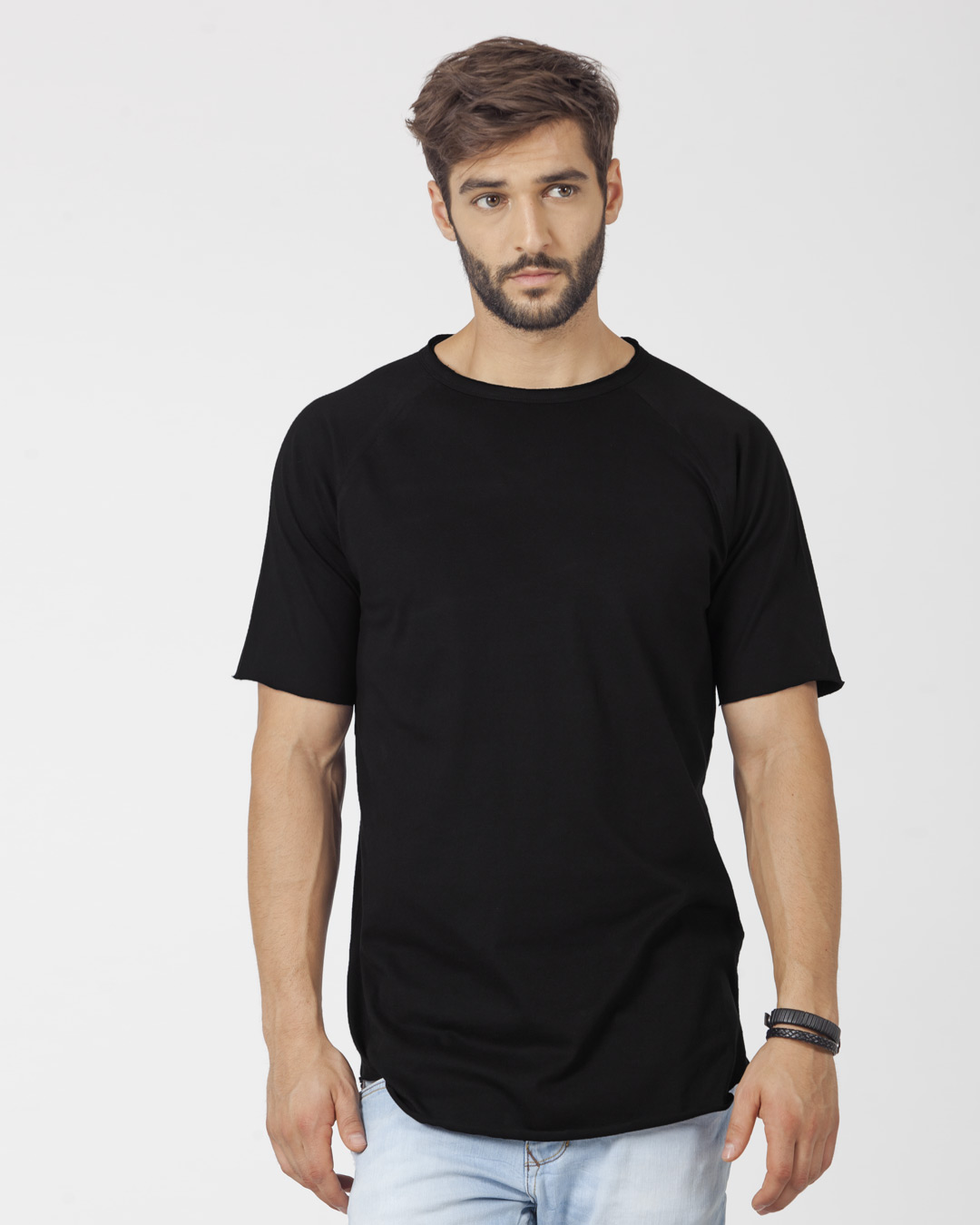 Buy Jet Black Longline T-Shirt Online at Bewakoof
