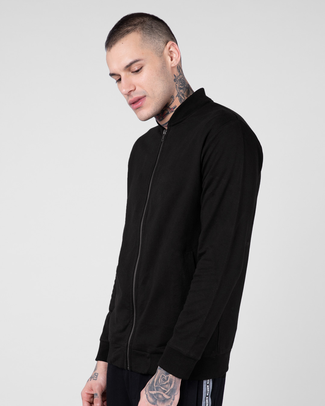 plain black bomber jacket mens