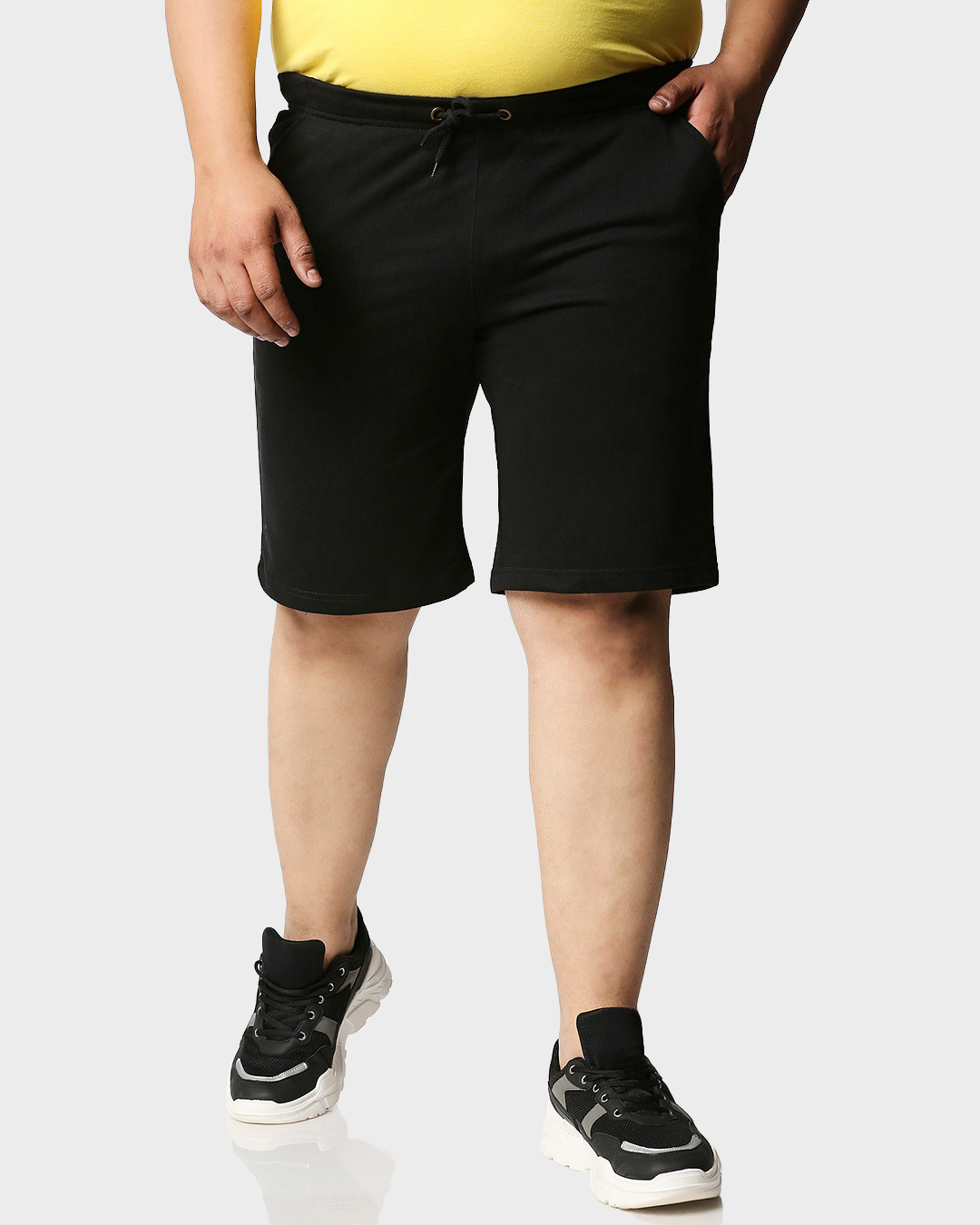 Shop Men's Jet Black Plus Size Casual Shorts-Back