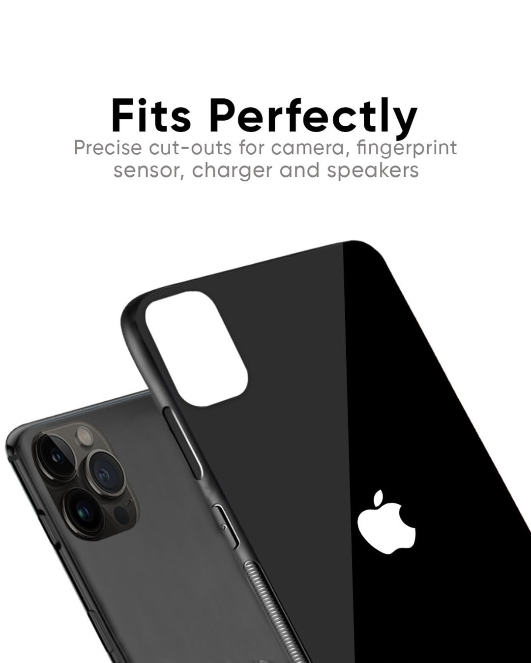 Shop Jet Black Premium Glass Case for Apple iPhone 12 mini(Shock Proof, Scratch Resistant)-Back