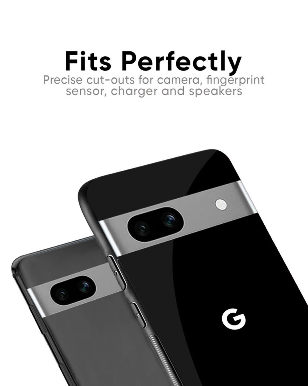 Shop Jet Black Premium Glass Case for Google Pixel 8a (Shock Proof, Scratch Resistant)-Back