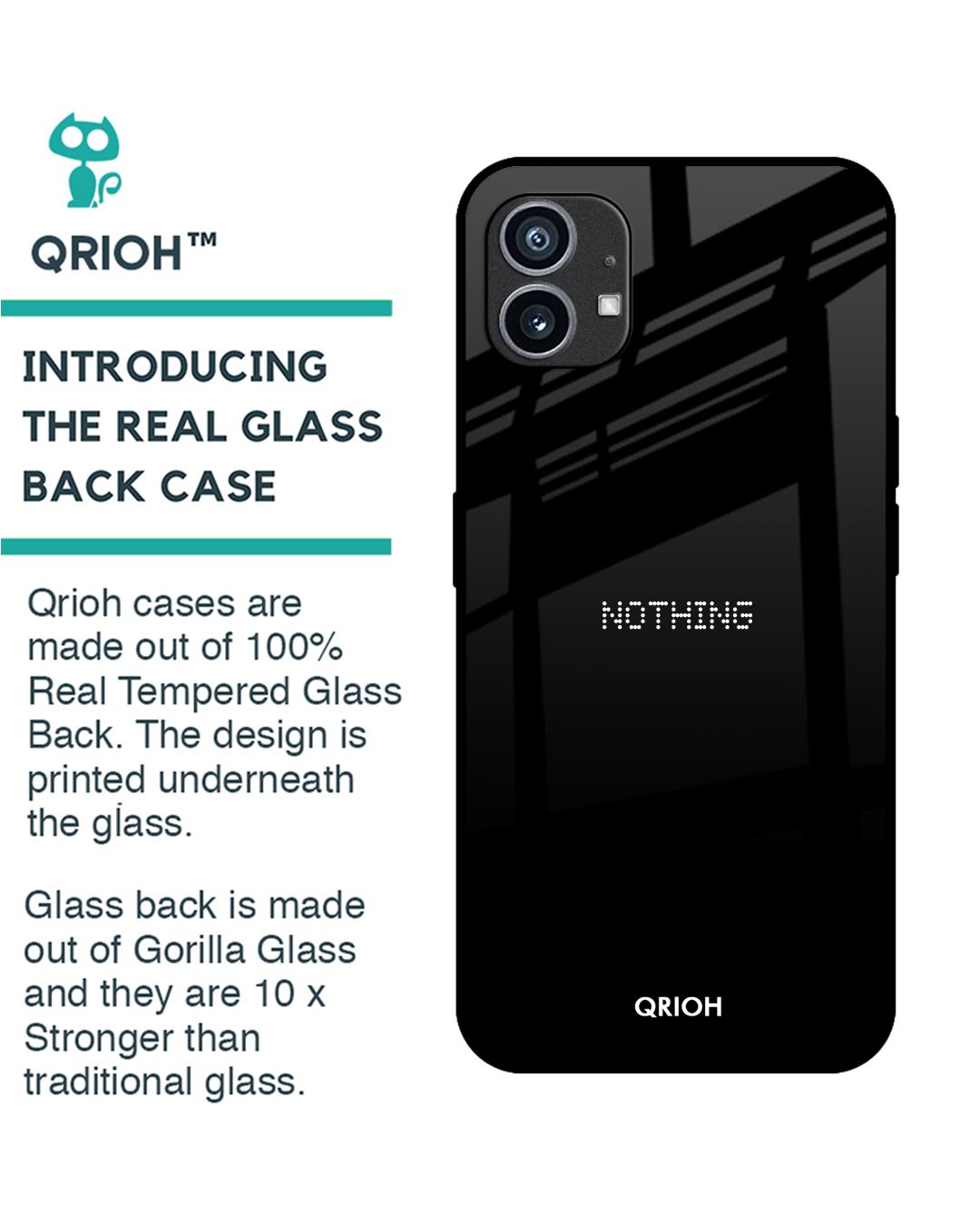 Shop Jet Black Premium Glass Case for Nothing Phone (1) (Shock Proof, Scratch Resistant)-Back