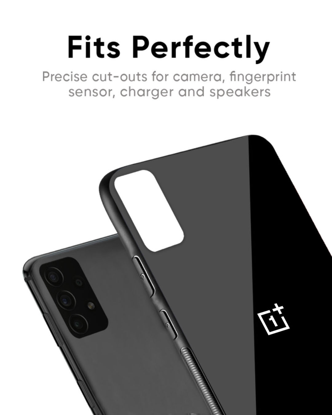 Shop Jet Black Premium Glass Case for OnePlus 10 Pro(Shock Proof, Scratch Resistant)-Back