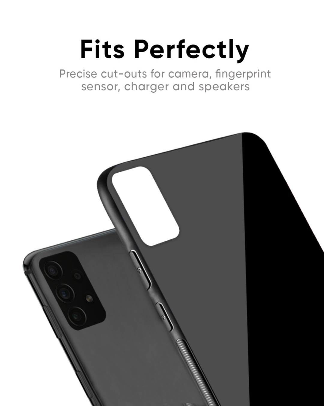 Shop Jet Black Premium Glass Case for Realme 11 Pro+ 5G (Shock Proof, Scratch Resistant)-Back