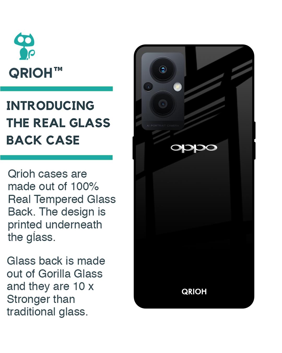 Shop Jet Black Premium Glass Cover for OPPO F21 Pro 5G (Shockproof, Light Weight)-Back