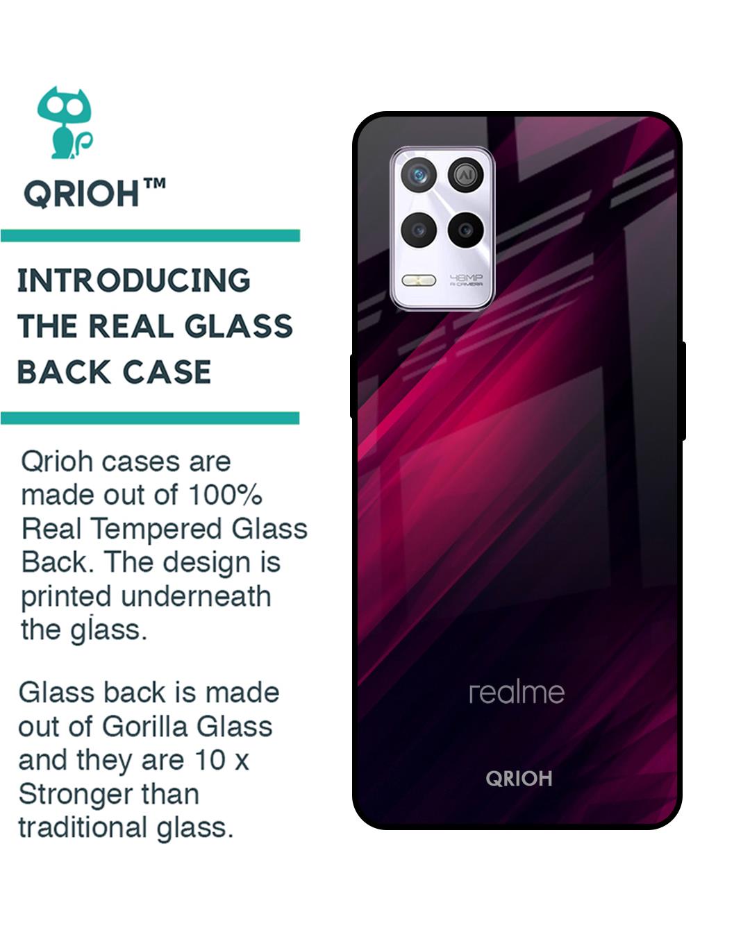 Shop Jet Black Premium Glass Cover for Realme 9 5G (Shockproof, Light Weight)-Back