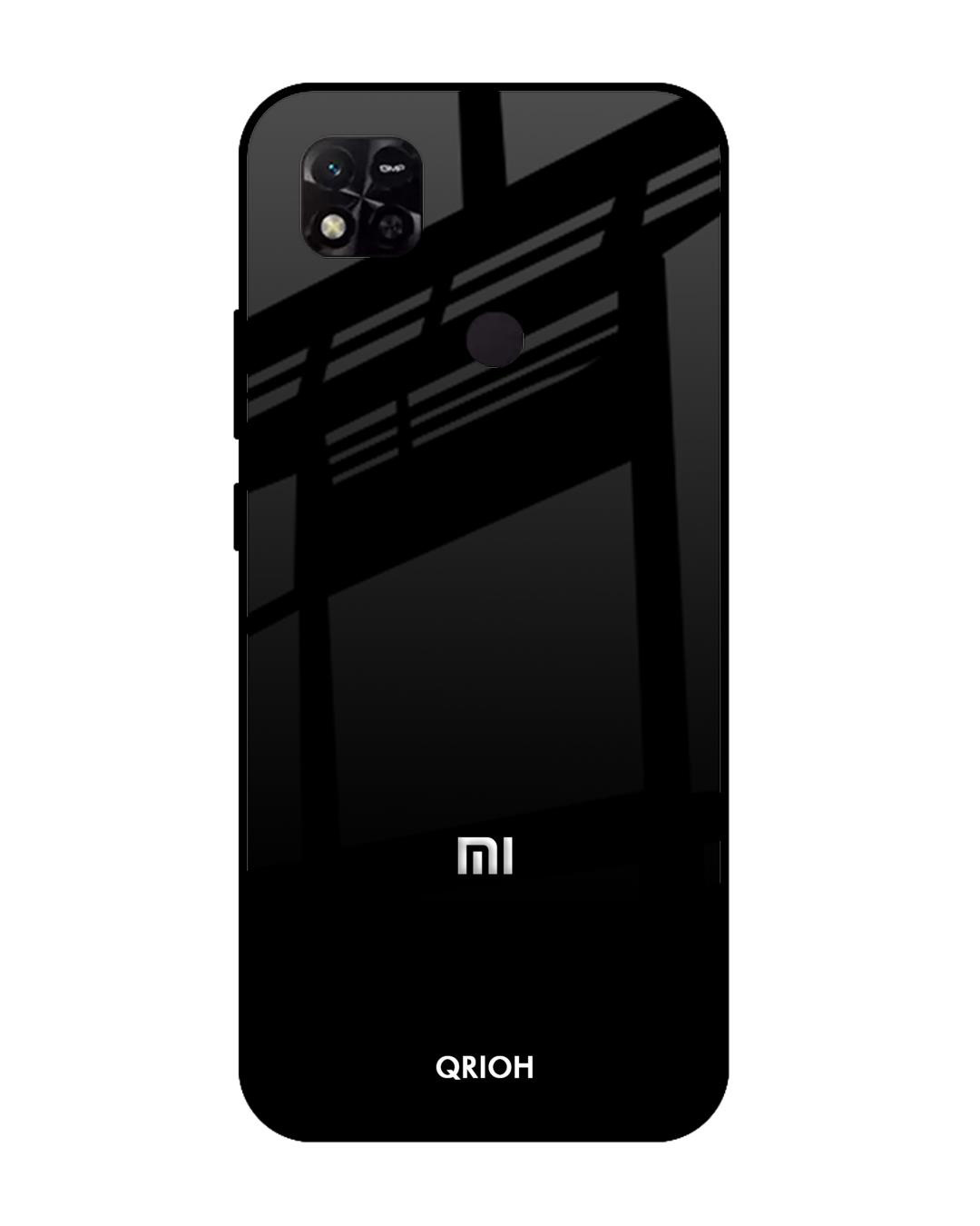 Shop Jet Black Premium Glass Cover for Redmi 10A (Shockproof, Light Weight)-Back