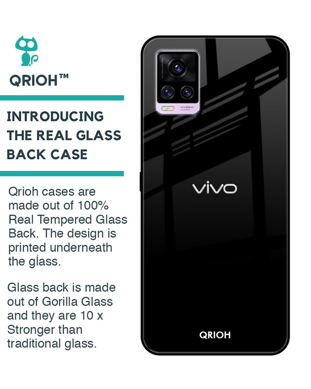 Shop Premium Glass Cover for Vivo V20 Pro (Shock Proof, Lightweight)-Back