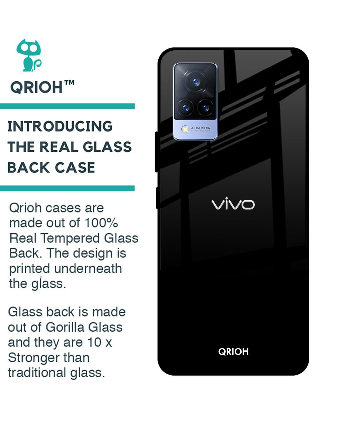 Shop Premium Glass Cover for Vivo V21 (Shock Proof, Lightweight)-Back