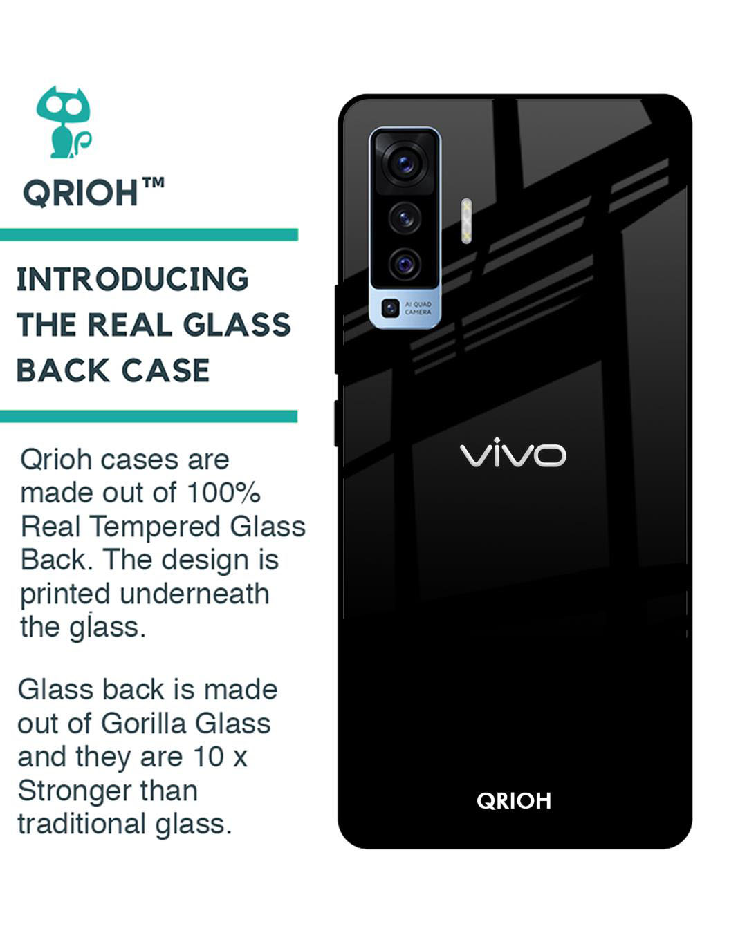 Shop Premium Glass Cover for Vivo X50 (Shock Proof, Lightweight)-Back