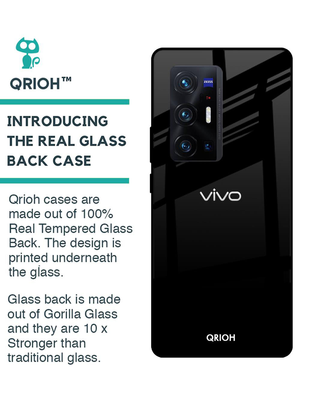 Shop Premium Glass Cover for Vivo X70 Pro Plus (Shock Proof, Lightweight)-Back
