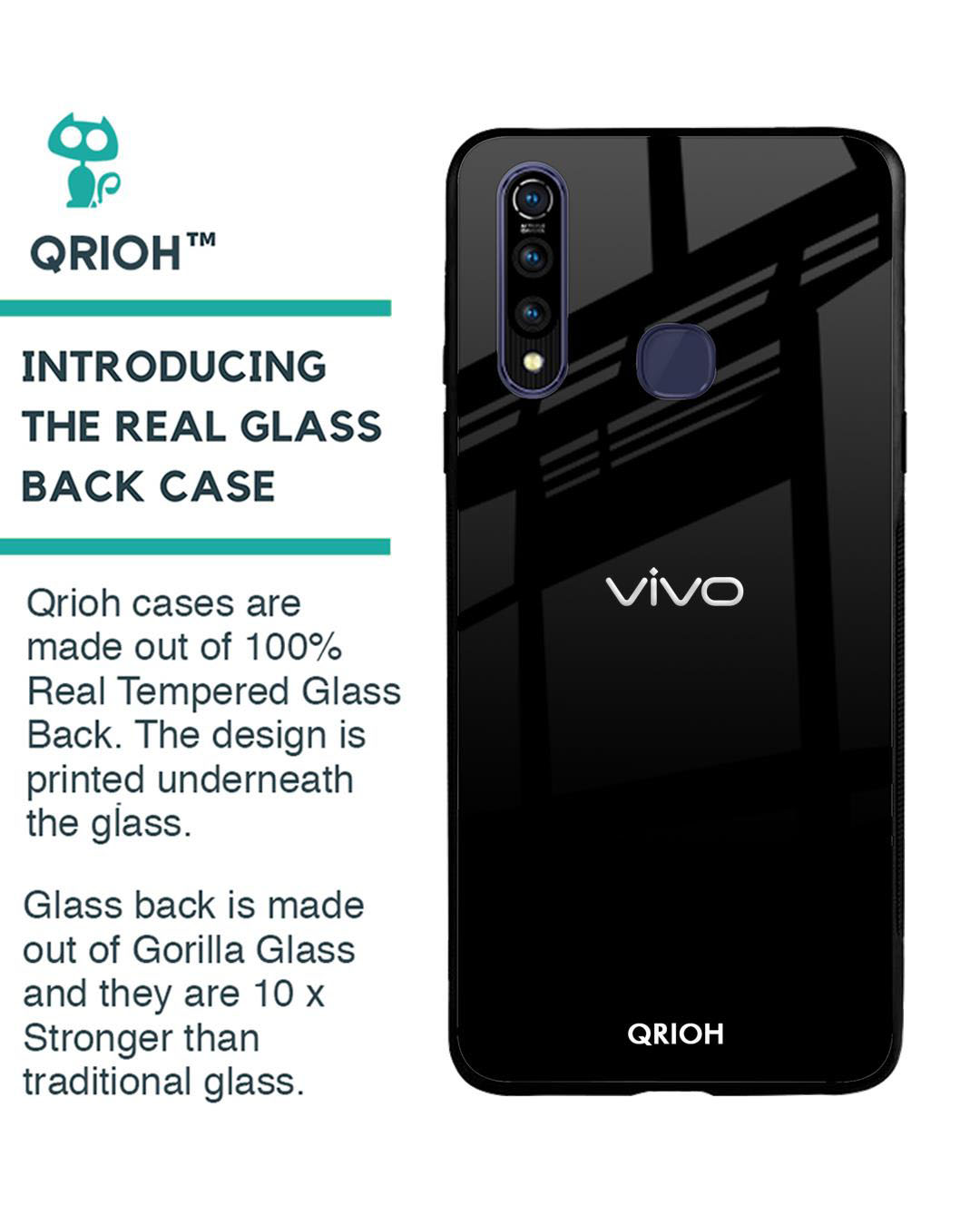 Shop Premium Glass Cover for Vivo Z1 Pro (Shock Proof, Lightweight)-Back