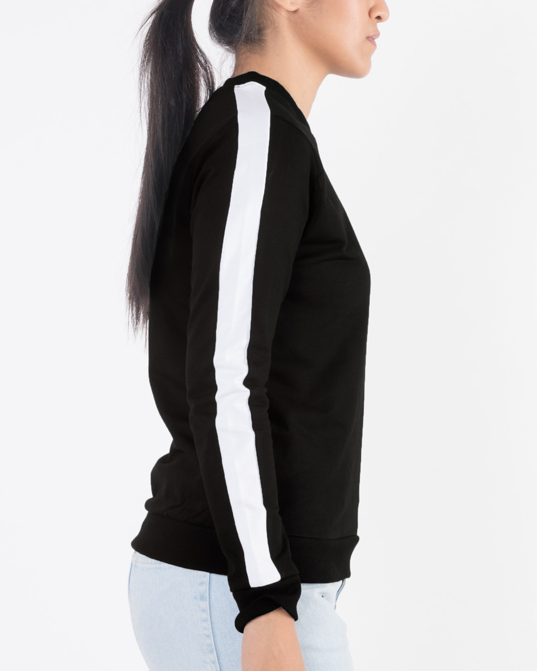 Shop Women's Jet Black Fleece Sweatshirt-Back