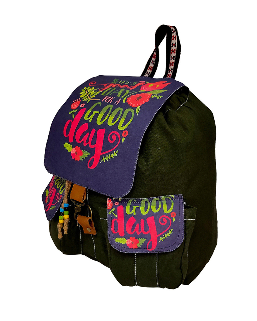 Shop Girls And Women Printed Flap Backpack-Back