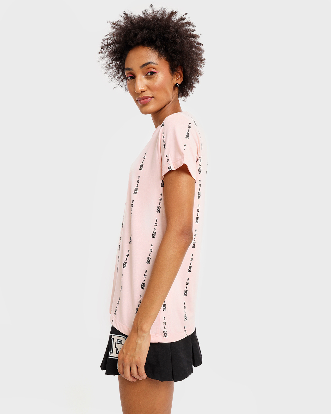 Shop Job Insanity All Over Printed Women Half Sleeve Pink T-Shirt-Back