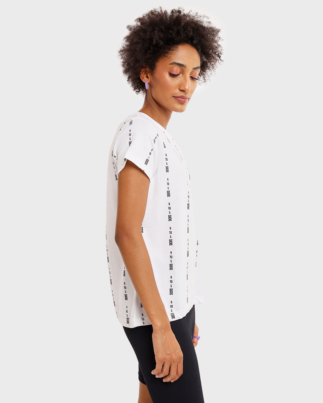 Shop Job Insanity All Over Printed Women Half Sleeve White T-Shirt-Back