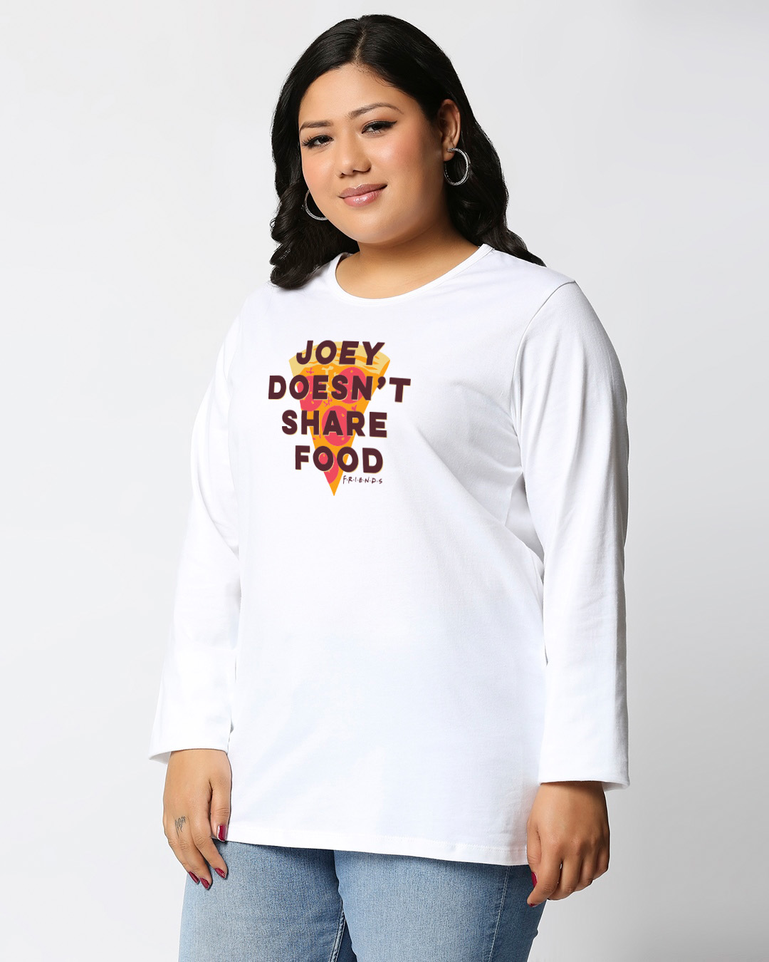 Shop Joey Doesn't Share(FRL) Full Sleeve Plus Size T-Shirt-Back